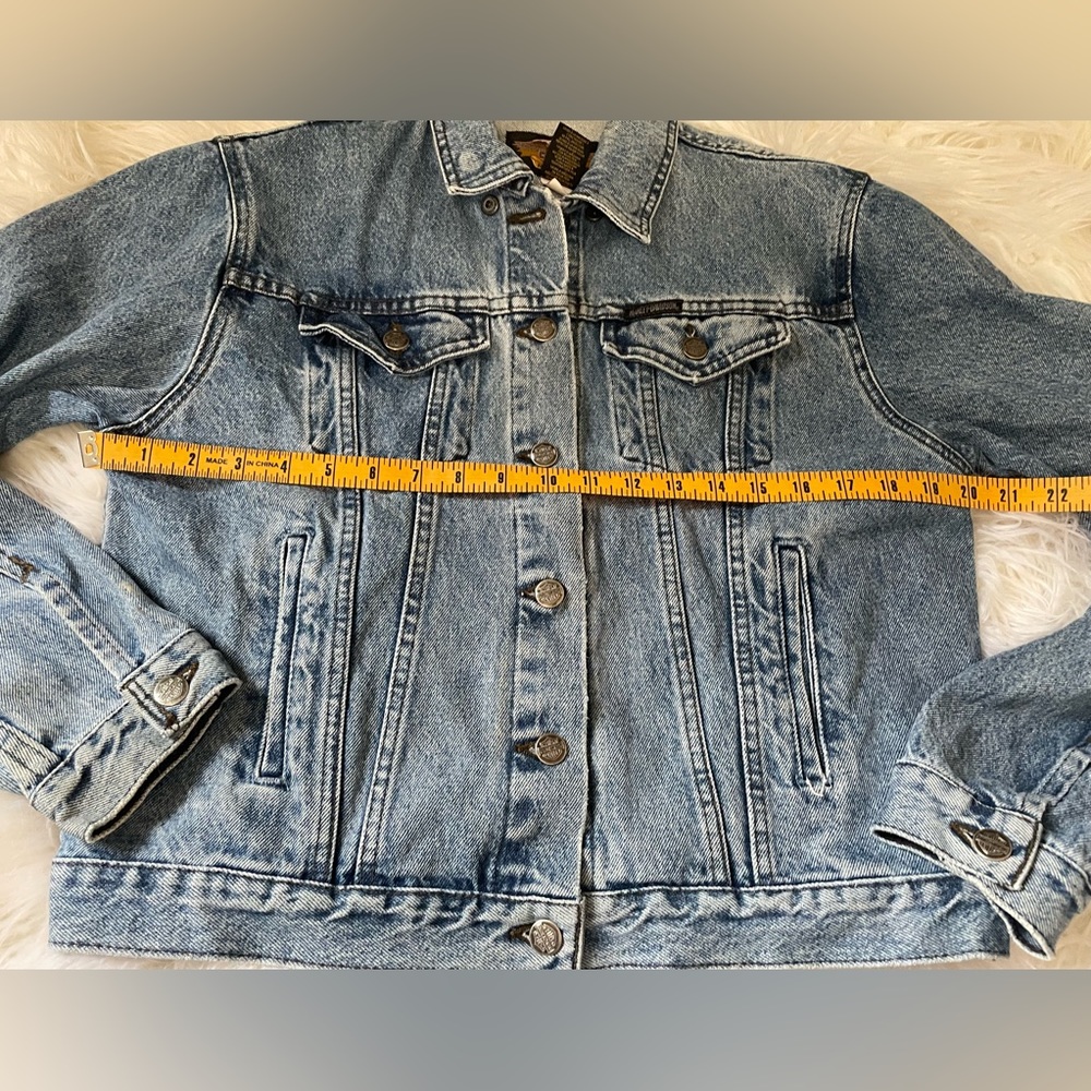 Genuine Harley-Davidson Womens Light Wash  Cotton Jean Jacket size L. - Picture 13 of 13